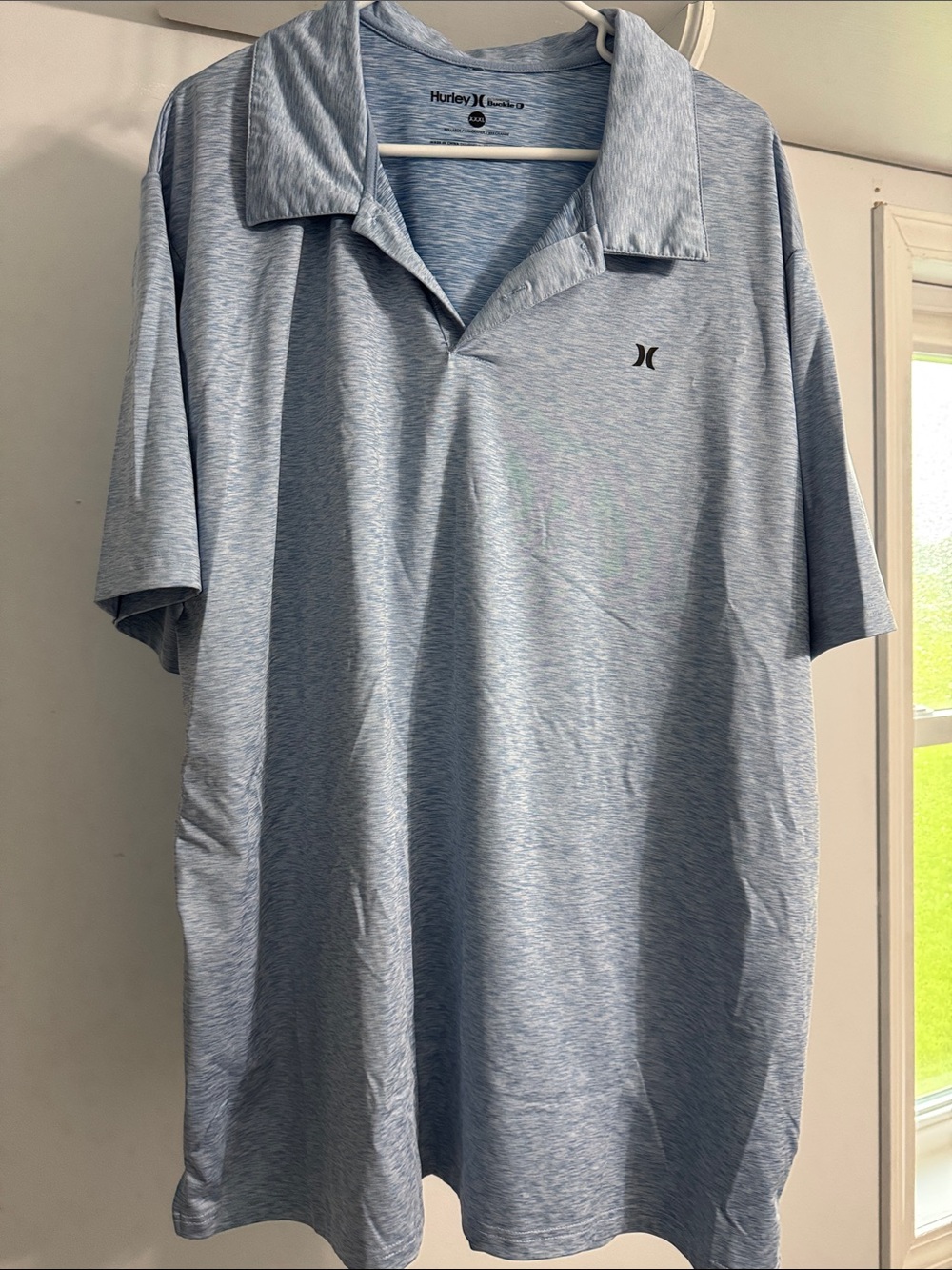 Hurley Men's Heather Light Blue Polo